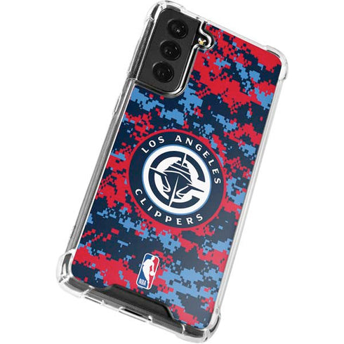 NBA LA Clippers Digi Camo Galaxy S21 FE Clear Case